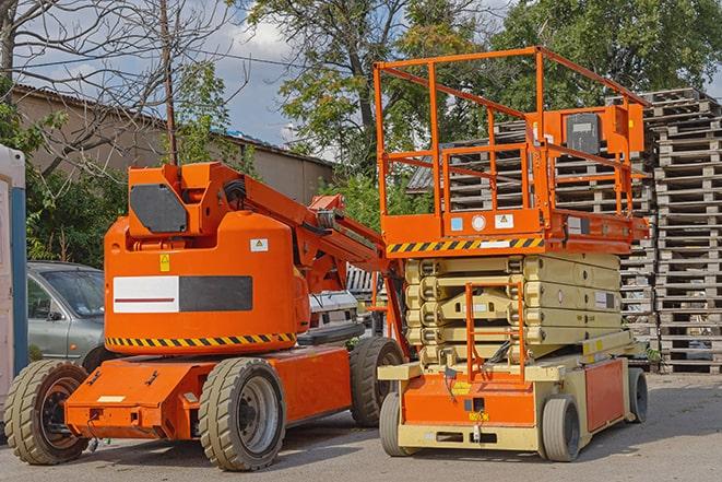 warehouse equipment in action - forklift in motion in Marshallville